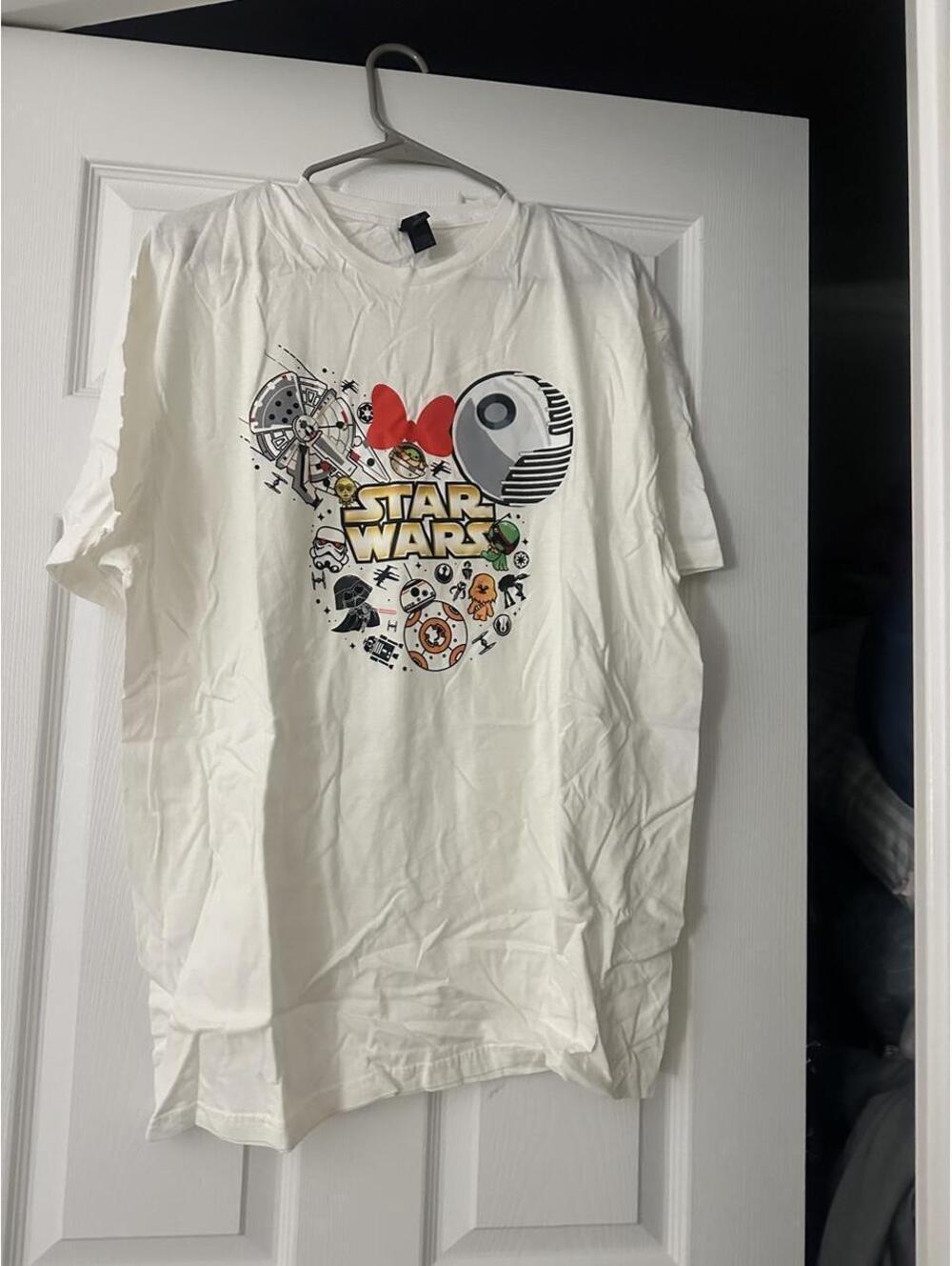 Disney Women's White and Multi Tshirt
